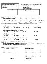 Đề kiểm tra chất lượng học kì I Toán lớp 5 - Năm học 2016-2017 - Trường Tiểu học Bình Nhựt